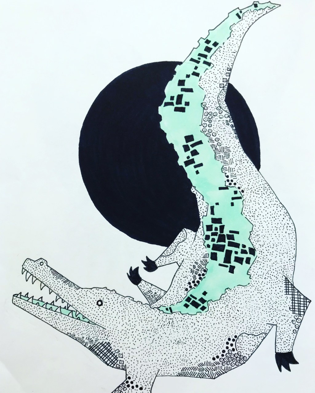 patterned mint alligator